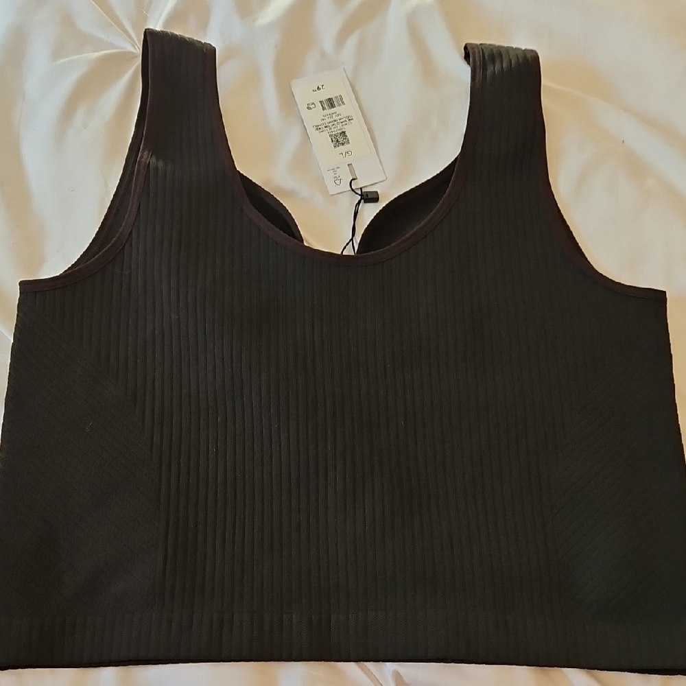 Dynamite Black Ribbed Crop Bustier Tank Top - Picture 2 of 2